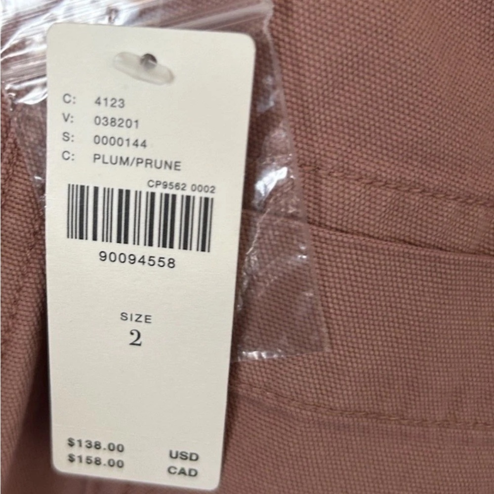 Anthropologie The Carson Utility Barrel Pants Plum Color new with tag Size 2 - Picture 10 of 10